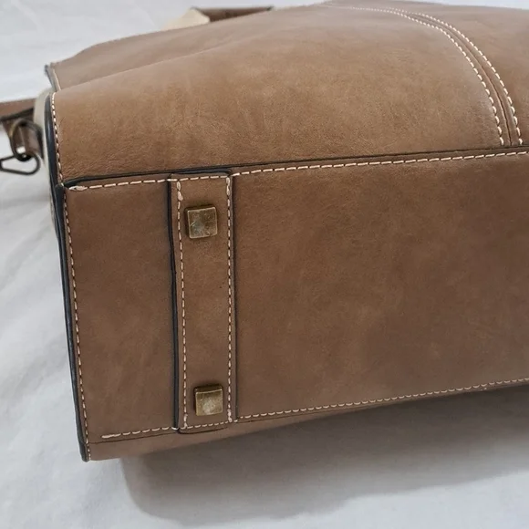 Simply Noelle Camel Brown Vegan Leather and Canvas - Picture 7 of 16
